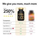 7-in-1 Turmeric and Black Pepper Capsules w/Glucosamine and Chondroitin High Strength | Made in The UK | High Absorption Tumeric Supplement | Glucosamine Sulphate & Turmeric Tablets | 120 Capsules