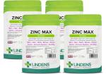 Lindens Zinc Max Tablets - 360 Pack - (90 Pack x4) Triple Zinc with Copper and Vitamin C - Immune System, Bones, Vision, Hair, Nails, and Skin - UK Manufacturer
