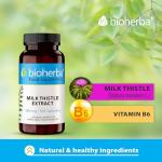 Milk Thistle 380 mg – 100 Capsules | Herbal Supplement with Silymarin and Vitamin B6 for Antioxidant and Metabolic Support by BIOHERBA
