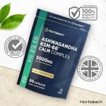 Ashwagandha KSM-66 Complex 5000mg | Enhanced with Amino Acids and B Vitamins (B1, B2, B3, B6 & B12) | Calm Formula for Men & Women | 60 Vegan Capsules | by Horbaach