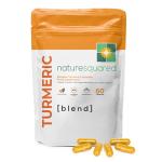 NATURE SQUARED Turmeric [Blend]: Premium Turmeric (2335mg) and Black Pepper Capsules with 95% Curcumin&MCTs - 60 High Strength Capsules - 2 Month Supply - Vegan - Non GMO - Gluten Free - GMP - UK Made