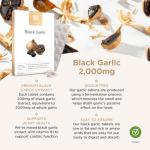 Healthspan Black Garlic 2,000mg | 90 Tablets | Heart Health | Added Vitamin B1 | Rich in Amino Acids | Odour Controlled Tablets | Vegan