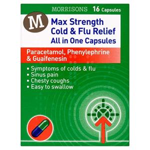 Morrisons Max Strength Cold & Flu Relief All in One Capsules 16 Capsules