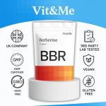 Berberine Supplement 90 Capsules, Flexible Dosage 500mg - 1000mg - 1500mg | 98% Pure Berberine HCL Clean High Strength | Blood Sugar Support, AMPK Metabolism, Heart & Gut Health, Vegan Non-GMO Vit&Me