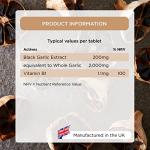 Healthspan Black Garlic 2,000mg | 90 Tablets | Heart Health | Added Vitamin B1 | Rich in Amino Acids | Odour Controlled Tablets | Vegan