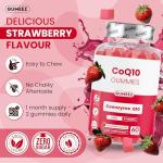 CoQ10 Gummies 250mg – High Strength Ubiquinol Supplement for Heart Health, Energy & Antioxidant Support – Vegan CoEnzyme Q10 Gummies with Delicious Strawberry Flavour – 30 Day Supply