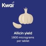 Kwai Heartcare 300mg Tablets - 30 Tablets (Pack of 1) - with Vitamin B1 and Standardised Garlic Extract - Odourless Vegan Tablets to Support Normal Heart Function and Healthy Cholesterol Levels