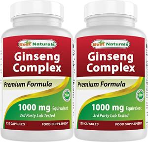 Best Naturals Ginseng Complex 1000 mg 120 Capsules (120 Count (Pack of 2))