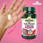 Natures Aid Multivitamins & Minerals Without Iron - High Strength One-a-Day Multi-Vitamin Formula - Supports Immune System, Energy, Brain and Bone Health - Vegan, Gluten-Free, Non-GMO - 60 Tablets