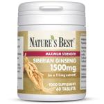 Nature's Best Siberian Ginseng 1500mg - Highly Researched Adaptogen - UK Made - 60 Tablets (2 Months' Supply)