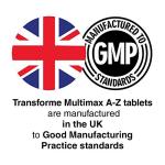 Multivitamins Nutritional Supplements for Women and Men, 365 Tablets, 1 Year Supply, 24 Active Vitamins and Minerals inc Vitamin D, C, B, Iron, Magnesium, Zinc, Vegan Vegetarian, UK Made by Transforme