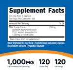 Nutricost Milk Thistle 250mg (1000mg Equivalent), 120 Vegetarian Capsules - 4:1 Extract - Non-GMO and Gluten Free