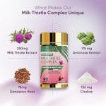 Vitaminnica Milk Thistle Complex | 80% Silymarin | High Strength Complex with Artichoke, Dandelion Root and Choline | 90 Capsules | 100% Vegan Supplement