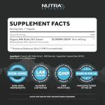 Organic Milk Thistle Supplement (80% Silymarin) 20,000mg – Milk Thistle High Strength Tablets, 60 Vegan Capsules