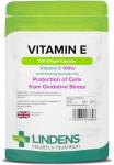 Lindens Vitamin E Oil 100IU - 200 Capsules - UK Made - Skin - Powerful Antioxidant | Protection of Cells from Oxidative Stress | Vitamin E Capsules | Letterbox Friendly