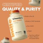Vitamin C 1000mg | 180 Premium Tablets (6 Month’s Supply) | High Dose Quality Ascorbic Acid | Suitable for Vegetarian & Vegans| Made in The UK by Incite Nutrition®