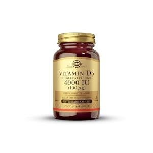 Solgar 4000IU Vitamin D3 - Healthy Teeth and Bones - Better Calcium Absorption - Pack of 120 Vegetable Capsules