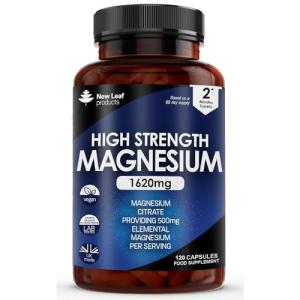 Magnesium Citrate Capsules 1620mg - Super Strength and High Absorption Magnesiums Supplements - with 500mg Elemental Vegan - Not Magnesium Tablets - Muscle & Sleep Support (Two Months Supply)