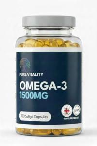 Pure Vitality | Omega-3 Fish Oil 1500mg per Serving – 800mg EPA & 600mg DHA – 120 Softgels