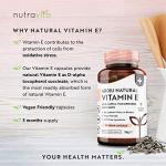 Nutravita Vitamin E 400IU D-Alpha Tocopherol – 100% Natural Vitamin E – 90 Vegan Capsules – Highly Absorbable – 3 Month Supply – Protects Cells from Oxidative Stress – Made in The UK