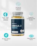 Pure Vitality | Omega-3 Fish Oil 1500mg per Serving – 800mg EPA & 600mg DHA – 120 Softgels