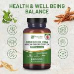 Ginkgo Biloba and Korean Ginseng Tablets 16000mg 180 Vegan Tablets | Ginkgo 12000mg & Korean Ginseng Root 4000mg Supports Cognitive Function & Mental Performance | UK Manufactured by Prowise