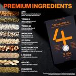 4 HIM TestoBalance - Testosterone Supplements for Men - with Zinc + Magnesium + B6 Complex, L-Arginine, Ginseng & Fenugreek - Energy & Muscle Function - 60 Vegan Tablets
