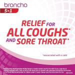 Broncho 5in1 Multi-Symptom Action Syrup (120ml) relieves all coughs and sore throat associated with a cold. Alcohol and sugar free.