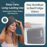 MyHalos® Migraine Relief Cap - Wearable Ice Pack Cold Wrap Hat -Reusable Cold Therapy Headache Cap & Migraine Cap, for Tension Headache Relief & Sinus Pressure - Form-Fitting Head Compress (Gray)