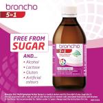 Broncho 5in1 Multi-Symptom Action Syrup (120ml) relieves all coughs and sore throat associated with a cold. Alcohol and sugar free.