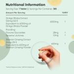 Ginkgo Biloba and Ginseng 6600mg - 365 Tablets - 1 Year Supply - 1 Tablet a Day - with Flavone Glycosides and Terpene Lactones - Vegan & Non-GMO - Ginseng and Ginkgo Biloba Complex Herbal Supplement