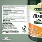Natures Aid Low Acid Vitamin C 1000mg – High Strength Immune Support, Antioxidant Protection – Gentle on Stomach – Supports Collagen, Skin, Energy & Iron Absorption – Vegan - 90 Tablets