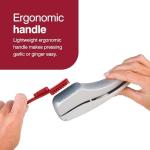 Zyliss Garlic Press Susi 3, Aluminium, Silver, No Need to Peel Garlic Crusher for Crushing Garlic/Garlic Bulbs/Ginger with Integrated Cleaning Tool, Dishwasher Safe