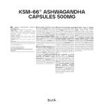 Bulk Ashwagandha KSM-66 Capsules, 500 mg, Pack of 30, 30 Servings, Packaging May Vary