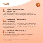 Nutravita Vitamin B12 1000mcg - 365 High Strength Vegan Tablets (1 Year Supply) - Max Strength B12 Supplement - Contributes to The Reduction of Tiredness and Fatigue - Made in The UK