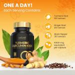 Advanced Turmeric and Black Pepper Capsules 4000mg, ONE per Day with Ginger Root | 90 Turmeric Tablets for Joint Care & Mobilty | Potent Tumeric Supplement Joints | 3 Month Supply | Made in The UK