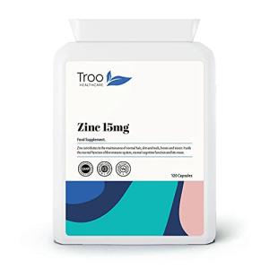 Troo Health Care Zinc 15mg 120 Capsules - Essential Mineral Supplement for Immune System Support and Skin, Hair & Nail Care