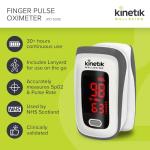 Kinetik Wellbeing Finger Pulse Oximeter - Heart Rate Monitor Used by the NHS, Blood Oxygen Saturation Monitor for Adults & Kids, Accurate Sats Pulse Heart-Rate - In Association with St John Ambulance