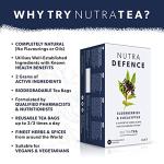 Nutra Tea NUTRADEFENCE - Cold & Flu Tea - Cough Teabags - Immune Tea - Providing Immune Support - With Eucalyptus, Elderberry And Mullein - 20 Individual Wrapped Bags - Herbal Infusion (1 Pack)