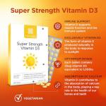 Healthspan Super Strength Vitamin D3 | Immune Health | Bone, Teeth & Muscle Health | Contains 1,000iu of Natural Source Vitamin D3 in Each Tablet | Vegetarian (240 Tablets)