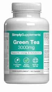 Green Tea Extract 3,000mg | with Added Thiamin, Riboflavin & Chromium | Supports Energy, Metabolism & Antioxidant Defence | Vegan-Friendly | 180 Capsules = 2 Months' Supply | Manufactured in The UK