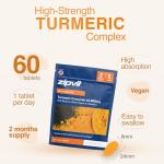 Zipvit Turmeric Tablets 10,000mg Providing 95% Active Curcumin with Bioperine Black Pepper & Vitamin C, 60 Vegan Tablets, 1 a Day, 2 Month Supply