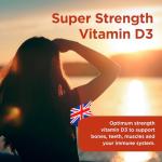 Healthspan Super Strength Vitamin D3 | Immune Health | Bone, Teeth & Muscle Health | Contains 1,000iu of Natural Source Vitamin D3 in Each Tablet | Vegetarian (240 Tablets)