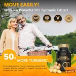 Advanced Turmeric and Black Pepper Capsules 4000mg, ONE per Day with Ginger Root | 90 Turmeric Tablets for Joint Care & Mobilty | Potent Tumeric Supplement Joints | 3 Month Supply | Made in The UK