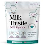 Physis Milk Thistle High Strength Food Supplement | 80% Silymarin | Milk Thistle Seeds | 180 x Tablets | Vegan Food Supplement | Made in Britain