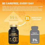 Advanced Turmeric and Black Pepper Capsules 4000mg, ONE per Day with Ginger Root | 90 Turmeric Tablets for Joint Care & Mobilty | Potent Tumeric Supplement Joints | 3 Month Supply | Made in The UK