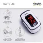 Kinetik Wellbeing Finger Pulse Oximeter - Heart Rate Monitor Used by the NHS, Blood Oxygen Saturation Monitor for Adults & Kids, Accurate Sats Pulse Heart-Rate - In Association with St John Ambulance