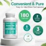 Green Tea Extract 3,000mg | with Added Thiamin, Riboflavin & Chromium | Supports Energy, Metabolism & Antioxidant Defence | Vegan-Friendly | 180 Capsules = 2 Months' Supply | Manufactured in The UK