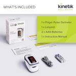 Kinetik Wellbeing Finger Pulse Oximeter - Heart Rate Monitor Used by the NHS, Blood Oxygen Saturation Monitor for Adults & Kids, Accurate Sats Pulse Heart-Rate - In Association with St John Ambulance