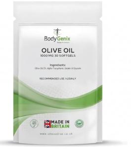 Bodygenix Virgin Olive Oil Capsules - 1000mg Omega 3,6 Antioxidant Formula Heart Bone Health Weight Management Support Natural Supplement - 30 Caps 1 Month Supply